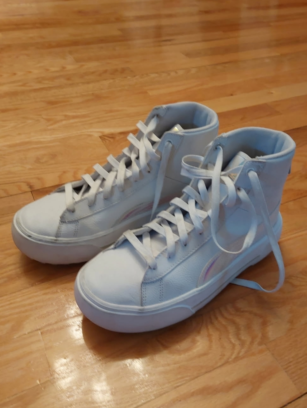 Puma White High-Top Sneakers